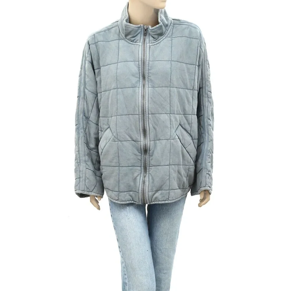 Free People Dolman Quilted Knit Jacket Top Oversized Zip-up Slouchy XS 284038 - Picture 5 of 10